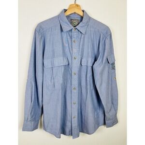 Insect Shield Repellent Apparel Shirt Men Small Blue Vented Outdoor Fishing